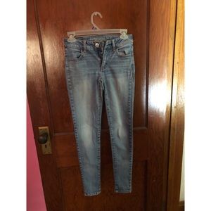 American eagle light/medium wash skinny jeans!
